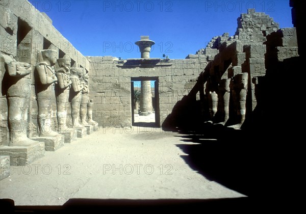 Court of Rameses III with statues of Osiris, Temple of Amun, Karnak, Egypt, c12th century BC. Artist: Unknown