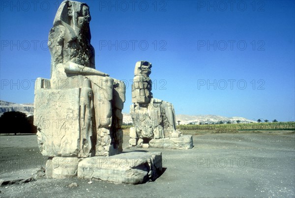 The Colossi of Memnon, Luxor West Bank, Egypt, c1400 BC. Artist: Unknown