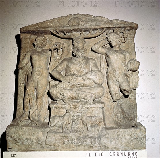 Cernunnos, Celtic horned god, Gallo-Roman relief, Reims, France. Artist: Unknown