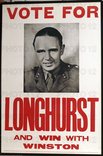 Poster for Henry Longhurst, elected Member of Parliament, c1943. Artist: Unknown