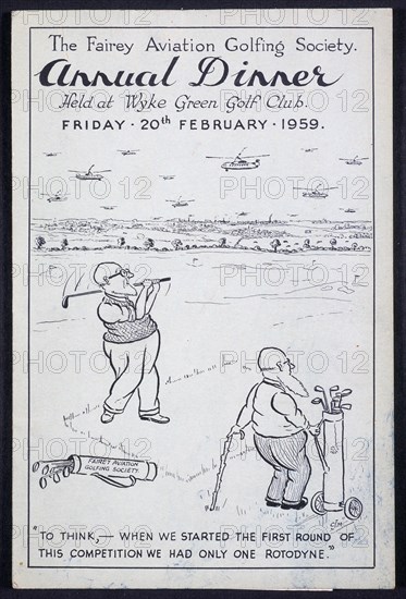 The Fairey Aviation Golfing Society Annual Dinner, British, 1959. Artist: Unknown