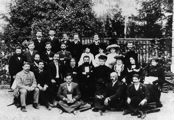 Theodor Herzl (1860-1904), Writer and statesman (centre with beard). Artist: Unknown