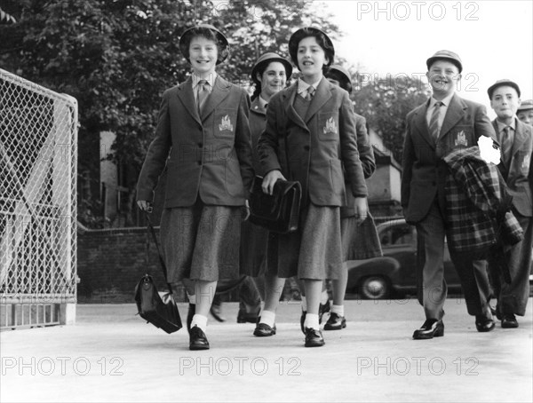 Children arriving at the Jewish Free School, 8 September 1958. Artist: EH Emanuel