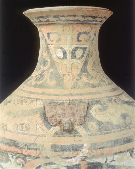 Pottery hu, Western Han dynasty, China, late 2nd century BC. Artist: Unknown