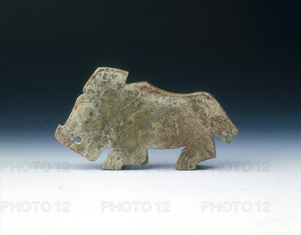 Jade tiger plaque, Shang dynasty, Anyang phase, China, c1400-1100 BC. Artist: Unknown