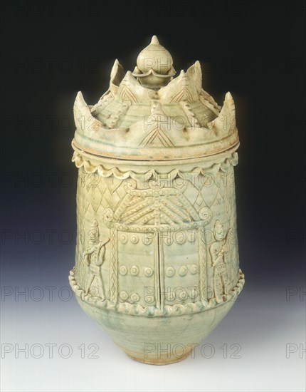 Celadon glazed burial jar with cover, Ly dynasty, Vietnam, 11th-mid 12th century. Artist: Unknown