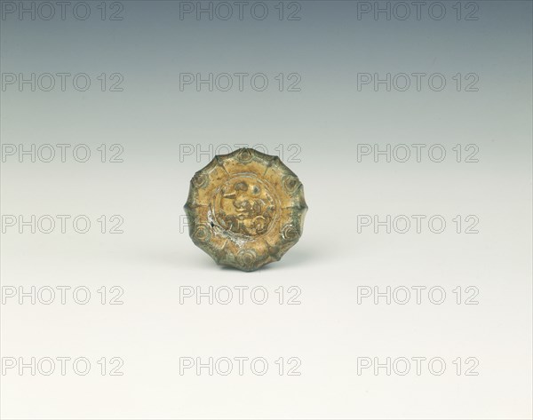 Gilt bronze sword pommel, Eastern Han to early Six Dynasties, China, 2nd-4th centuries. Artist: Unknown