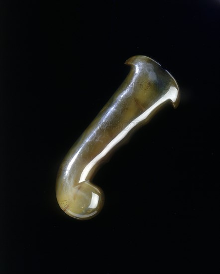 Agate hilt from a khanjar (dagger), Indian, 19th century. Artist: Unknown