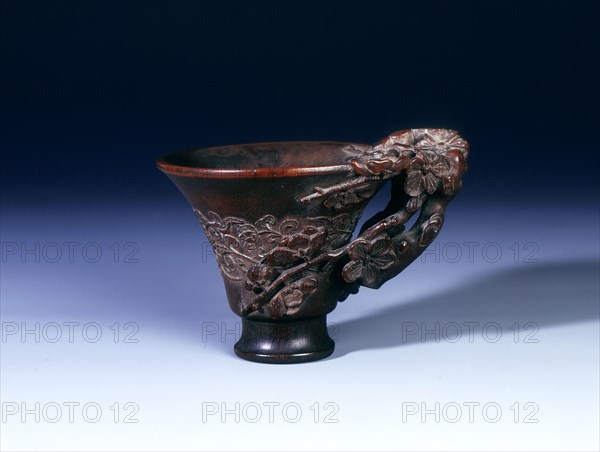 Footed rhino horn cup, Qing dynasty, China, 18th century. Artist: Unknown