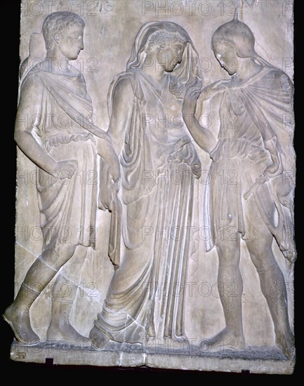 Roman replica of a Greek relief of Orpheus and Eurydice. Artist: Unknown