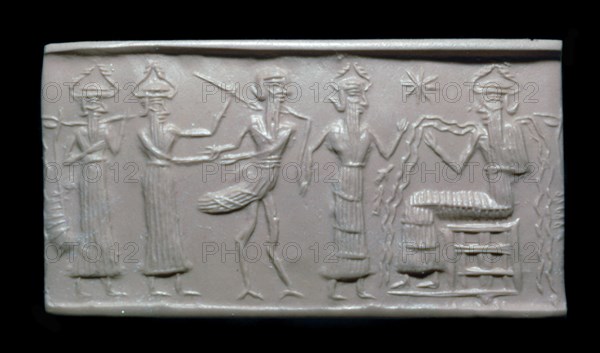 Akkadian cylinder-seal impression. Artist: Unknown