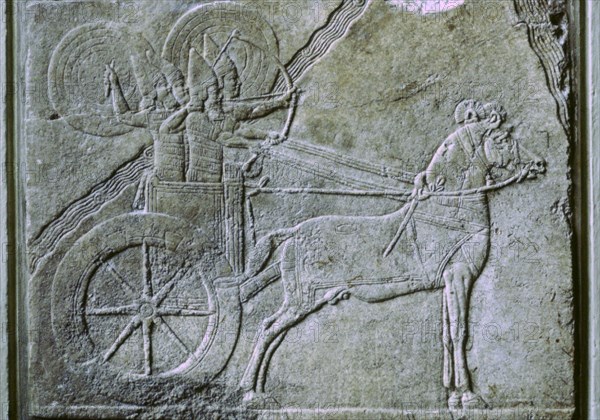 Relief of an Assyrian Chariot. Artist: Unknown