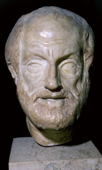 Bust of the Greek philosopher Aristotle. Artist: Unknown