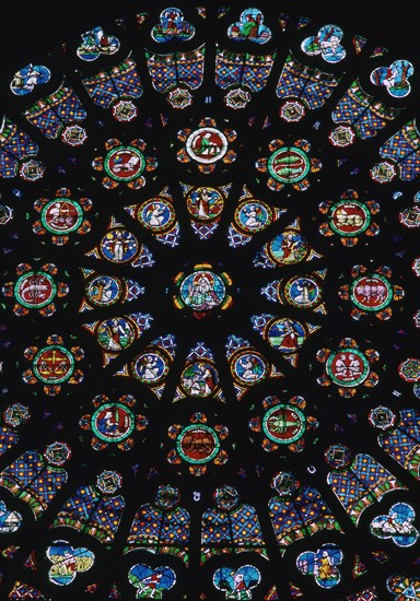 Rose window in the south transeit of St Denis, 12th century. Artist: Unknown