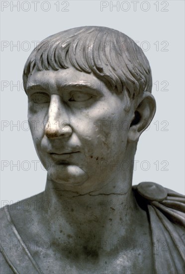 Bust of the Roman Emperor Trajan, 1st century. Artist: Unknown