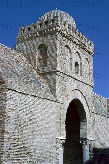 Tower and gateway into the courtyard of the Great Mosque in Kairouan, 9th century. Artist: Unknown