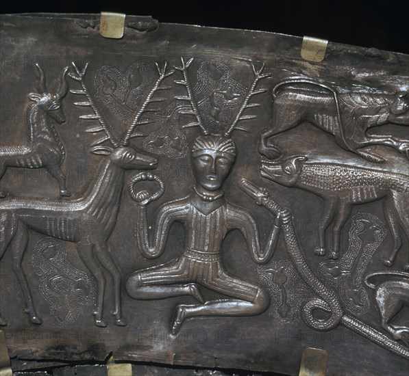 Detail from the Celtic Gundestrop Cauldron, 3rd century. Artist: Unknown