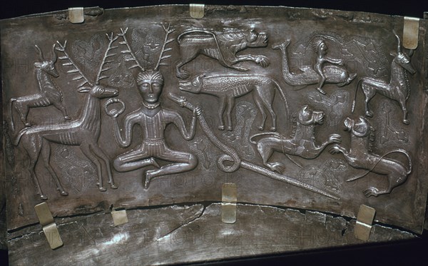 Detail from the Celtic Gundestrop Cauldron, 3rd century. Artist: Unknown