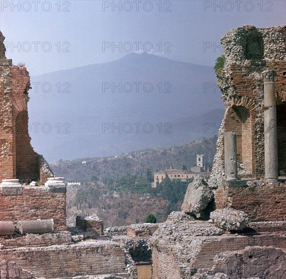 Ancient Greek theatre in Sicily, 1st century. Artist: Unknown