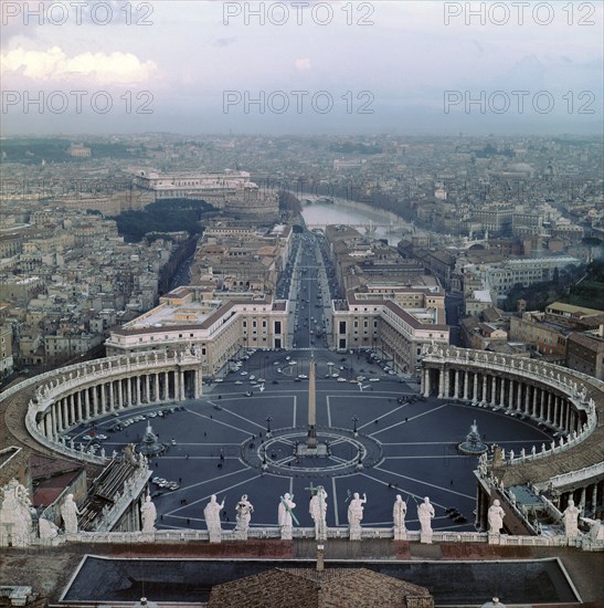 View from the Dome of St Peter's in Rome, 17th century.  Artist: Gian Lorenzo Bernini