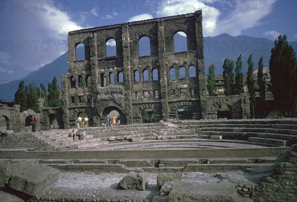 Roman theatre at Aosta, Italy, 25th century BC. Artist: Unknown