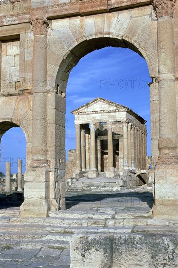 View of the Capitoline temple in Sufetula, 1st century. Artist: Unknown