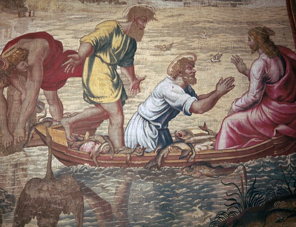 Cartoon of the miraculous draft of fishes, 15th century. Artist: Raphael