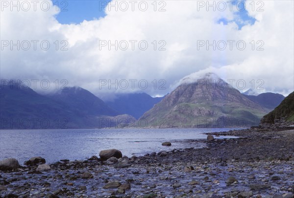 The Black Cuillins across Loch Scavaig, Isle of Skye, Scotland, 20th century. Artist: CM Dixon.