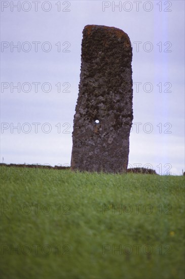 Perforated standing stone, North Ronaldsay. Orkney, 20th century.  Artist: CM Dixon.