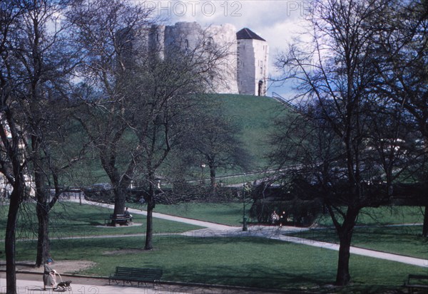 Norman Motte and Bailey, Cliffords Tower, York, c1960. Artist: CM Dixon.