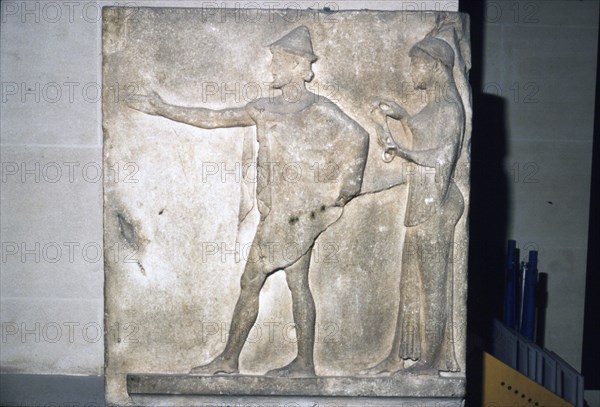 Hermes. Greek relief from Thasos, Greece, c470 BC.  Artist: Unknown.