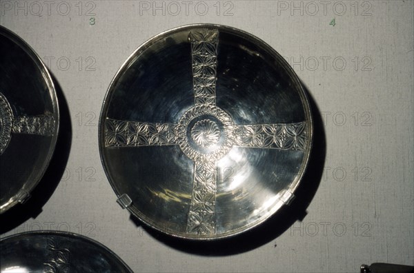 Silver Bowl from Sutton Hoo Ship Burial, Anglo-Saxon, c7th century. Artist: Unknown.