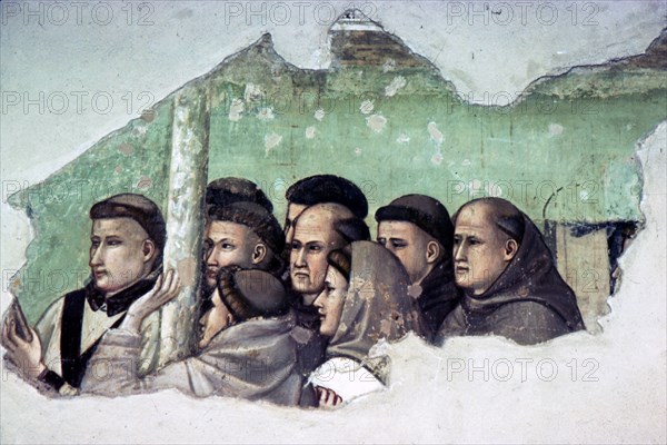 Fresco detail by Giotto of life of St Francis, Santa Croce, Florence, early 14th century.