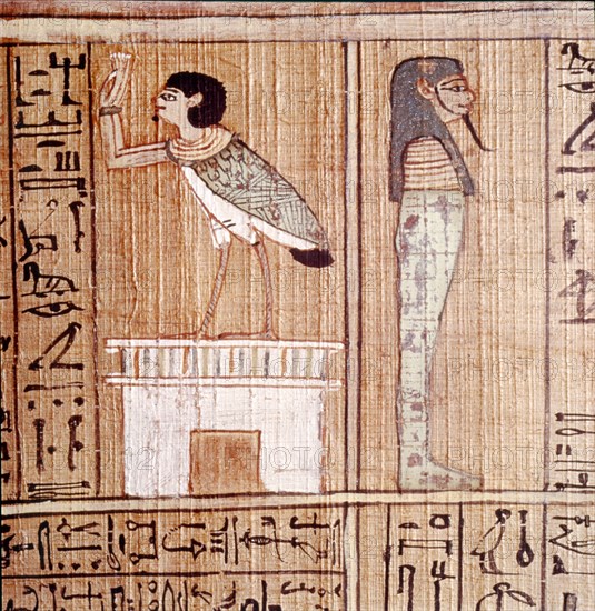 Soul Bird And Mummy Book Of The Dead Egyptian Papyrus Of Ani Thebes C1250bc A Photo12 