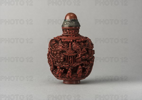 Lacquer snuff bottle, China, Qing dynasty, 1644-1911. Creator: Unknown.