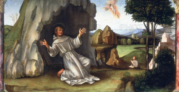 'St Francis Receiving the Stigmata', late 15th-early 16th century. Artist: Francesco Francia