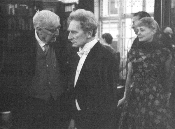 Percy Grainger and Ralph Vaughan Williams, Cecil Sharp House, London, 1958. Artist: Eddis Thomas