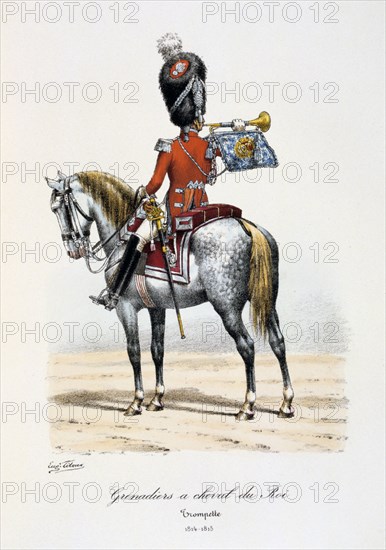 'Grenadiers à Cheval du Roi, Trumpeter', 1814-15. Artist: Eugene Titeux