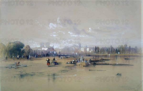 'Notre Dame from the Pont du Jardin du Roi, Paris', c1835-1890. Artist: Thomas Miles Richardson II