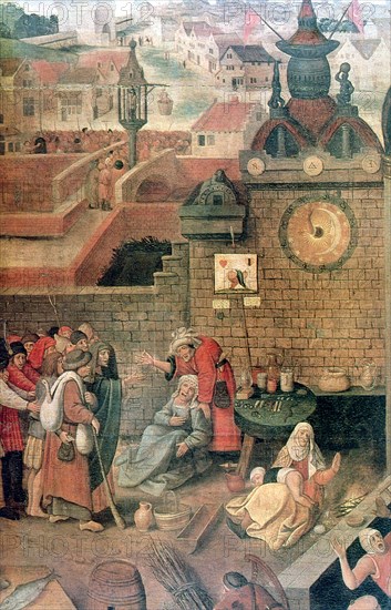 'Christ Driving the Traders from the Temple' (detail), c1584-1638. Artist: Pieter Brueghel the Younger