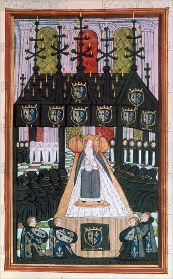 Funeral of Anne of Britanny, Notre Dame, Paris, 1514, (16th century). Artist: Unknown