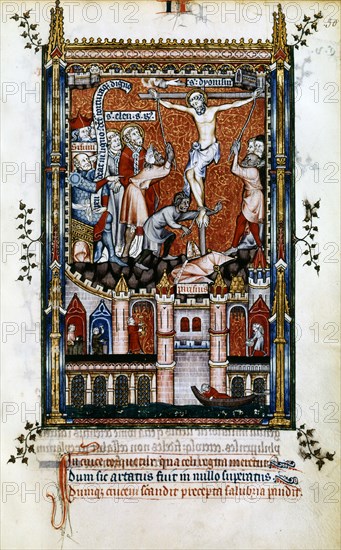 The Crucifixion of St Denis, 1317. Artist: Unknown