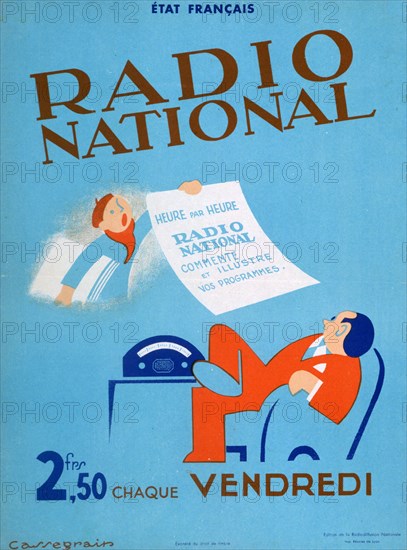 Advertisement for French Radio National, 20th century. Artist: Unknown