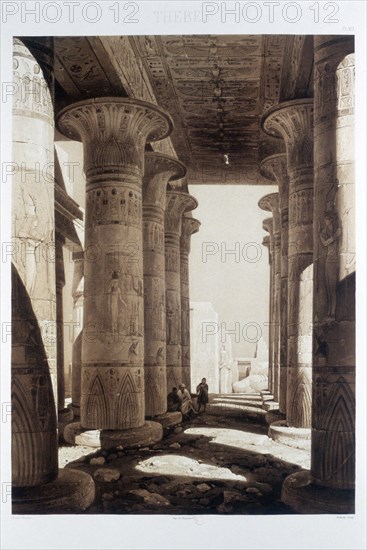 'Hypostyle Hall of the Ramesseum, Thebes', Egypt, 1841. Artist: Himely