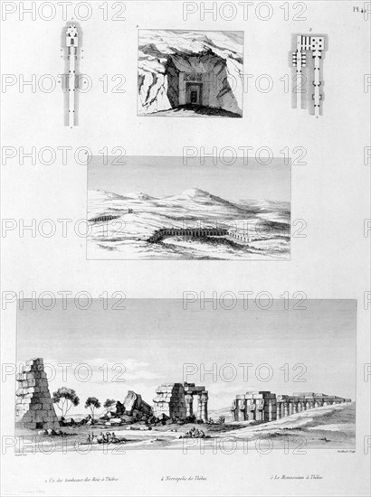 'Necropolis and Memnonium of Thebes, Egypt', c1808. Artist: Berthault