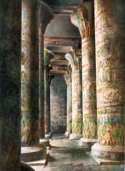 Columns, Temple of Horus, Edfu, Egypt, 20th Century. Artist: Unknown