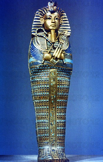 Miniature canopic coffin from the Tomb of Tutankhamun, 14th century BC. Artist: Unknown