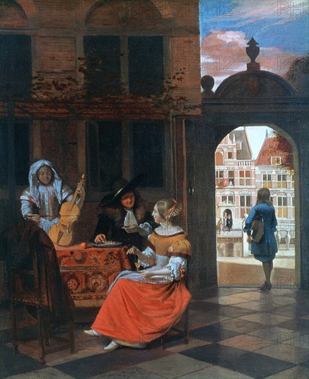 'A Musical Party in a Courtyard', 1677. Artist: Hendrick de Keyser