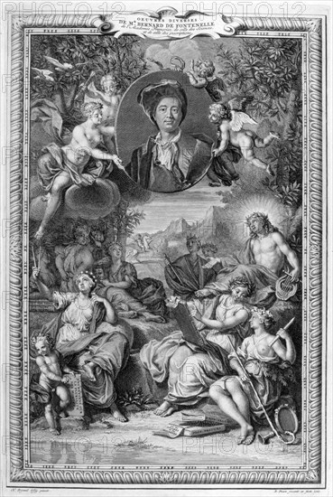 Bernard de Fontenelle, 1728-1729. Artist: Bernard Picart