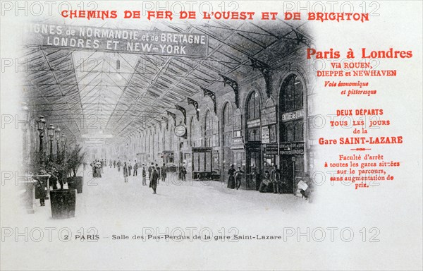 Saint-Lazare Station, Paris, c1900. Artist: Unknown